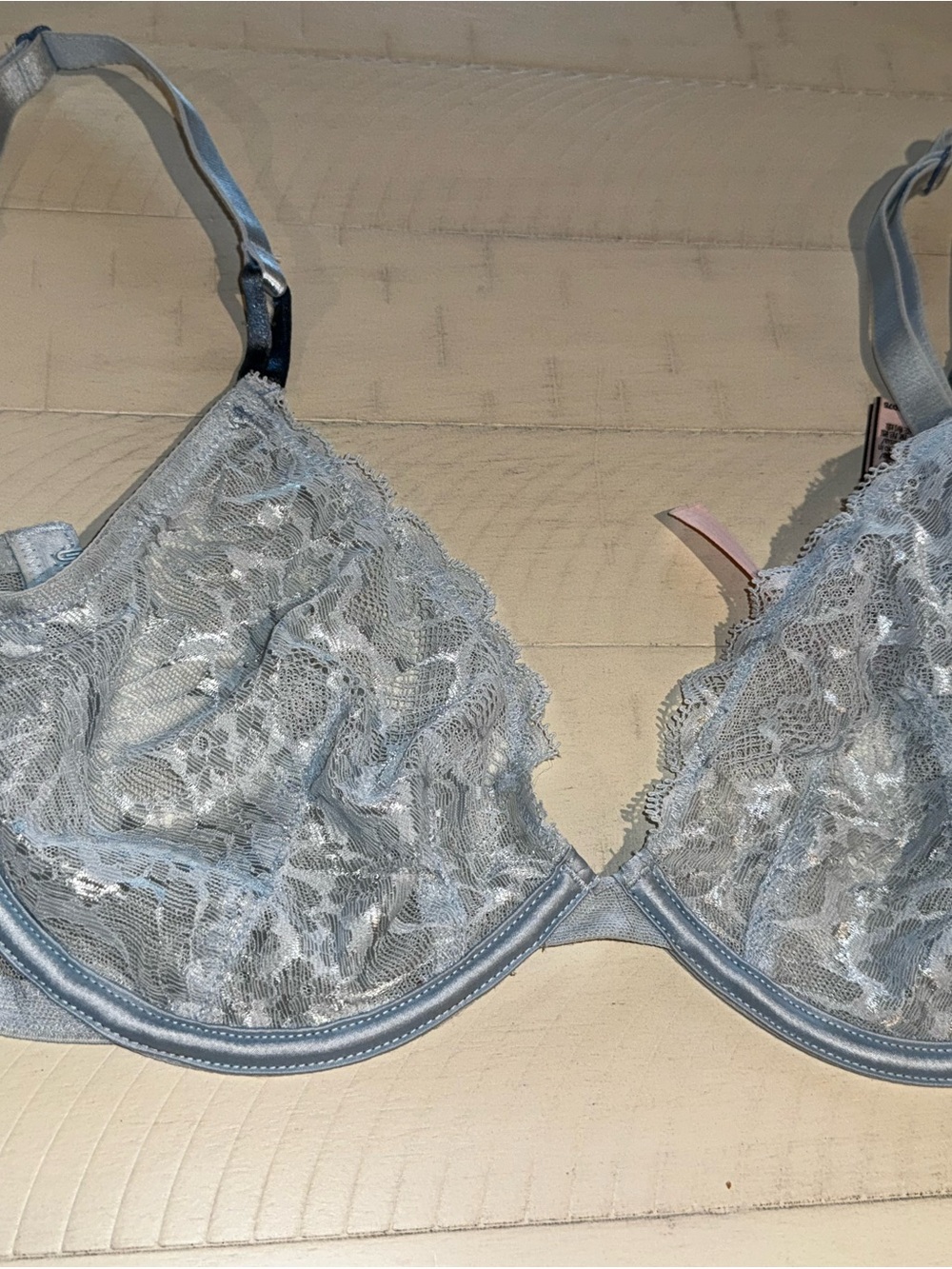 Victoria's Secret Light Blue Lace Underwire Bra